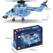First Helikopter Savaşçısı Modeli Çocuğun Monte Edilmiş Yapı Taşı Oyuncağı (Yurt Dışından)