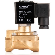 Unox 220  V Ac Genel Maksat 0,5-40 Bar Yüksek Basınç Normalde Açık Solenoid Valf 3/8"