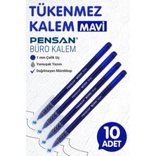 Tuğset Etiket Pensan Büro Tükenmez Kalem Mavi 1mm 10'lu Paket