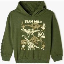 Koton 5Wmb10198Tk 871 Haki Erkek Bebek Pamuk Jersey Sweatshirt