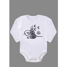 Outdoor One Uzun Kollu %100 Organik Pamuk Baskılı Bebek Body Zıbın ZBN147