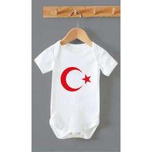 Outdoor One Organik Pamuk Ay Yıldız Baskılı Bebek Body Çıtçıtlı Badi ZBN195