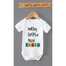 Outdoor One Organik Pamuk Her Şey Seninle Güzel Annem Baskılı Bebek Body ZBN252