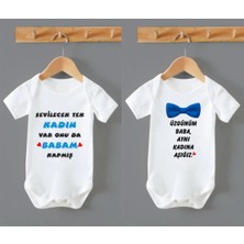 Outdoor One Organik  Pamuk Üzgünüm Baba 2 Li Sevilecek Tek Kadın Bebek Body Set Badi Çıtçıtlı Zıbın ZBN138