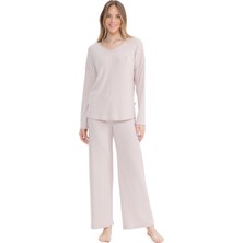 U.s. Polo Assn. Kadın Uzun Kollu V Yaka Pijama Takımı S25090