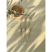 Pearly Handmade Inci Gold Firkete Set 6 Adet Inci Topuz Tokası