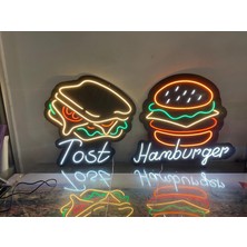 Disa Neon LED Tabela İşletmelere Özel -Hamburger