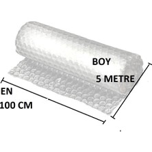 Balonlu Naylon 100cm X 5Mt (En: 100 cm, Boy: 5mt.) Üç Katlı Eşya Koruma Ambalajı, Pat Pat