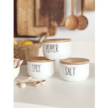 Moda Ozy 3lü Cam Bambu Kapaklı Salt/pepper/spice Kavanozu