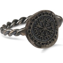 Defne Silver Viking Vegvisir Gümüş Yüzük