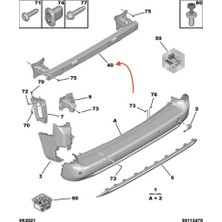 Tşt Cıtroen Berlıngo- 19/24; Arka Tampon Demiri (Oem No: 9822105380)