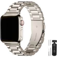 Redmud Teknoloji Apple Watch Seri 10 42 mm ile Uyumlu Paslanmaz Çelik Kordon ve Kayış Ayarlama Aparatı