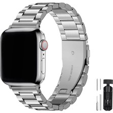 Apple Watch Seri 10 42 mm ile Uyumlu Paslanmaz Çelik Kordon ve Kayış Ayarlama Aparatı