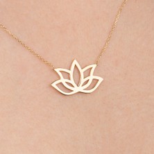 Fasek Gold Altın Kolye - Altın Kolye - Lotus 14 Ayar Altın Kolye