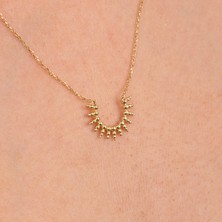 Fasek Gold Altın Kolye - Altın Kolye - Top Top Taç 14 Ayar Altın Kolye
