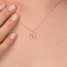 Fasek Gold Altın Kolye - Altın Kolye - Güneş 14 Ayar Altın Kolye