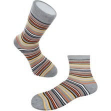 Dode Flora Erkek Pamuk Dikişsiz Ince Çizgili Renkli Konforlu Rahat Özel Seri 6'lı Soket Çorap