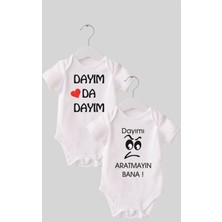 Outdoor One 12 Dayı Set 2 'li Organik  Pamuk  Baskılı Bebek Body Zıbın ZBN210
