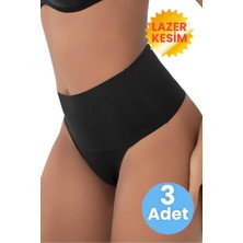 Uniquetrenders Kadın Lazer Kesim Karın Toparlayıcı ve  String Korse 3'lü Set