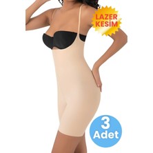 Uniquetrenders Kadın Lazer Kesim  ve Toparlayıcı Tam Boy Askılı Korse 3'lü Set