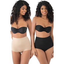 Uniquetrenders Kadın Lazer Kesim   ve Toparlayıcı  Slip Külot Korse 2'li Set