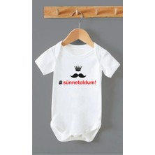 Outdoor One Organik Pamuk Hashtag Sünnet Oldum Yazılı Kısa Kollu Bebek Body Beyaz Çıtçıtlı Badi Zbn188