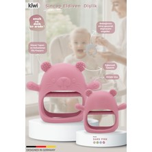 Kiwi Sincap Bebek Diş Kaşıyıcı, Emzik Uçlu Eldiven Şeklinde Oyuncak Dişlik Silikon - Dark Pink Renk