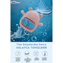 Kiwi Sincap Bebek Diş Kaşıyıcı, Emzik Uçlu Eldiven Şeklinde Oyuncak Dişlik Silikon - Dark Pink Renk