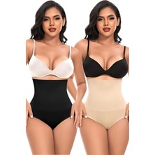Uniquetrenders Kadın Toparlayıcı Dikişsiz Yüksek Bel Slip Korse 2'li Set