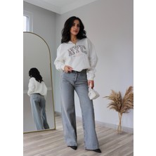 Fermuar Detaylı Modern Kadın Sweatshirt