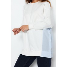 Ersefa Tesettür Tarz Regular Bisiklet Yaka Standart Kol Regular Dokuma Parçalı Örme Tunik