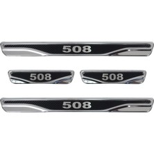 Brsplast Peugeot 508 Uyumlu 4 Prç. Iç Kapı Eşiği Karbon Krom Abs