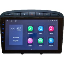 Victor Peugeot 308 （2008-2013 Yıl） Android Sürüm 13 Kablosuz Carplay Navigasyon Multimedya 9 Inç Ekran 4G Ram + 64GB Hafıza Çerçeveli ve arka görüş kameralı