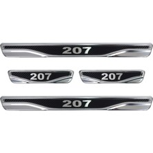 Brsplast Peugeot 207 Uyumlu 4 Prç. Iç Kapı Eşiği Karbon Krom Abs