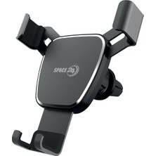 SPACE24 SP119 360 Derece Dönebilen Başlık Izgara Girişli Araç Içi Telefon Tutucu Siyah