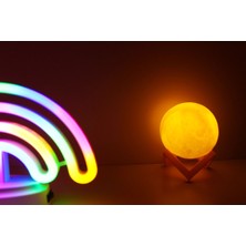 Işık Kasabası Neon Gökkuşağı Ve 3d Küre