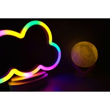 Işık Kasabası Neon Bulut Ve 3d Led Küre