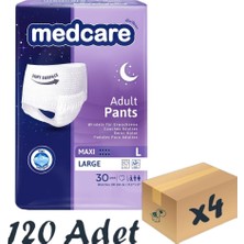 Medcare Maxi Emici Külot - Yetişkin Hasta Bezi - Large Beden - 8 Damla - 30'lu Paket x 4 Adet