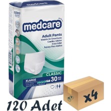 Medcare Classic Emici Külot - Yetişkin Hasta Bezi - 5,5 Damla - Xlarge Beden - 30'lu Paket x 4 Adet