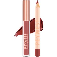 2'li Ruj ve Lipliner Dudak Kalem Seti Autumn Coffee Renk Lip Liner And Lip Gloss