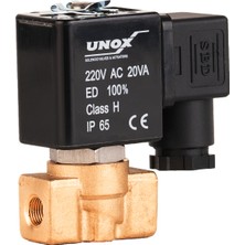 Unox 220V AC Kompresör Solenoid Valf 3/2" Normalde Kapalı 1/4"-3/2" (0,5-10 BAR)