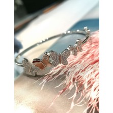 Defne Silver Ithal Kelebek Kelepçe Bileklik