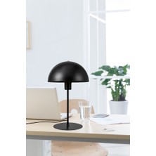 Art&Gift New Yorker Metal Masa Lambası Mantar Başlık Siyah Abajur Çalışma Masası Lambası Banker
