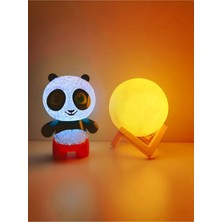 Işık Kasabası Rcb LED Renk Değiştiren Sevimli Panda ile LED Küre Gece Lambası Hediye Kutusu