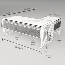 Deryawood Gold Dogal Ahşap Modüllü Ofis Masası -Çalışma Masası-Açık Ceviz-Ebat Seçenekli