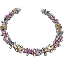 Defne Silver Mixcolor Lüx Bileklik