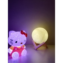 Işık Kasabası 3'lü Set- Kelebek Kolye - Hello Kitty - 3D LED Küre Gece Lambası Bujiteri Hediye Sepeti