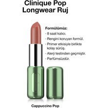 Clinique Pop Longwear Ruj - Renk: Capuccino - Saten Bitiş