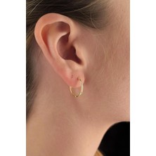 Fiyonk Kuyumculuk 14 Ayar Altın Ince Silindir Halka Küpe Orta