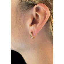 Fiyonk Kuyumculuk 14 Ayar Altın Bombeli Halka Küpe 1